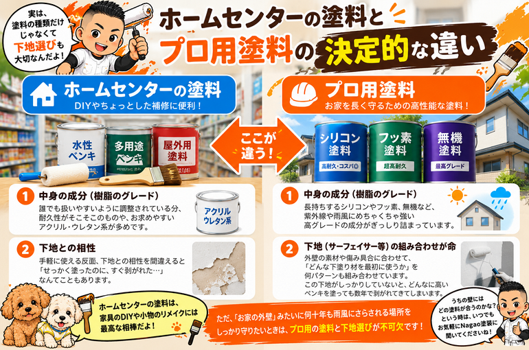    ホームセンターの塗料とプロ用塗料の決定的な違い   